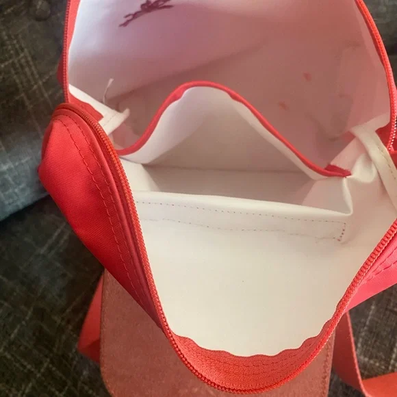 Longchamp Coral Pink Backpack Adjustable Straps - Picture 13 of 14